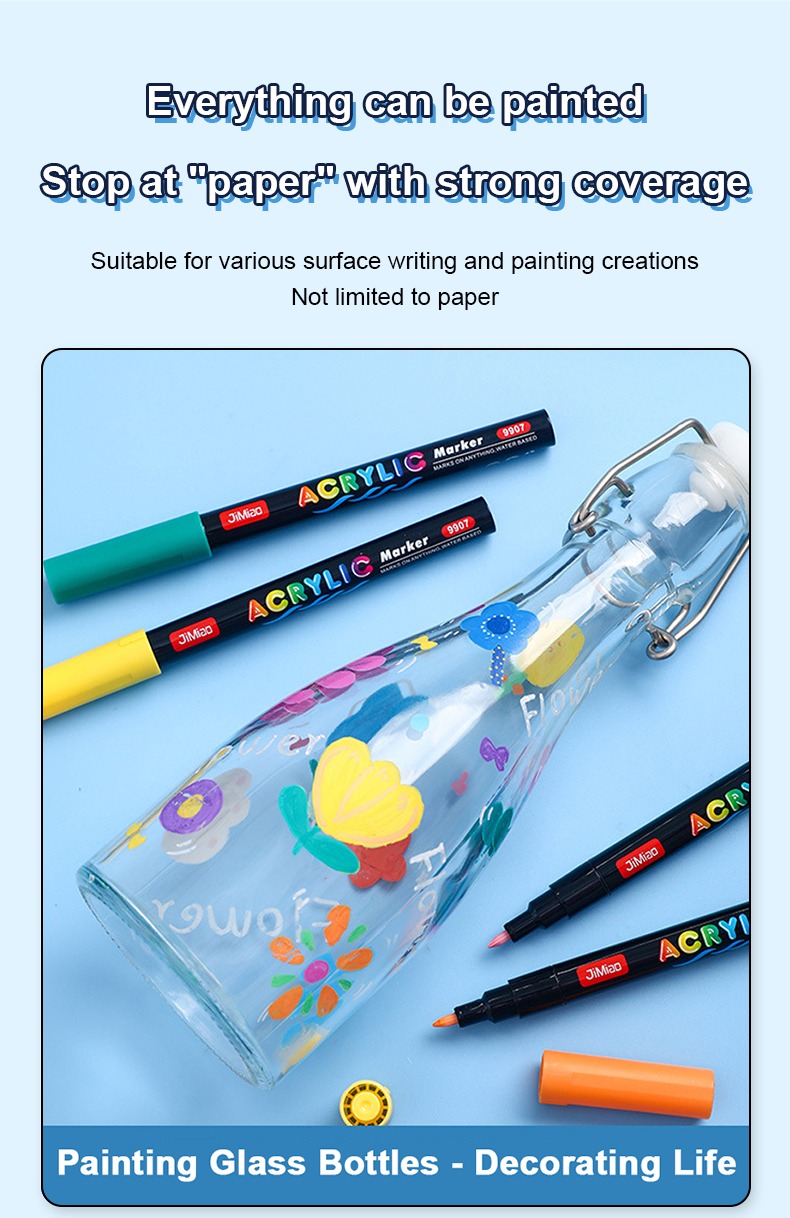 Everything canbe painted stop at "paper" with strong coverage-Acrylic Valve Coloring Marker Pen