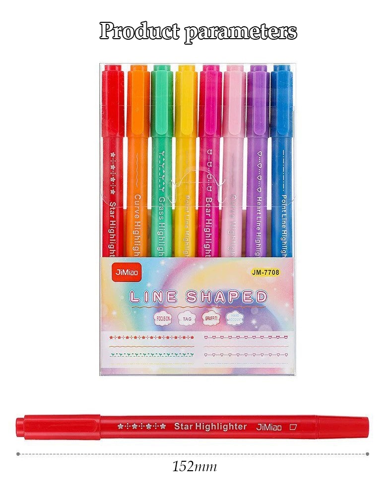 JiMiao Curve Highlighter Markers Set