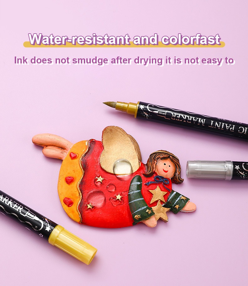 Water-resistant and colorfast-JiMiao Double-Headed Acrylic Marker Pen