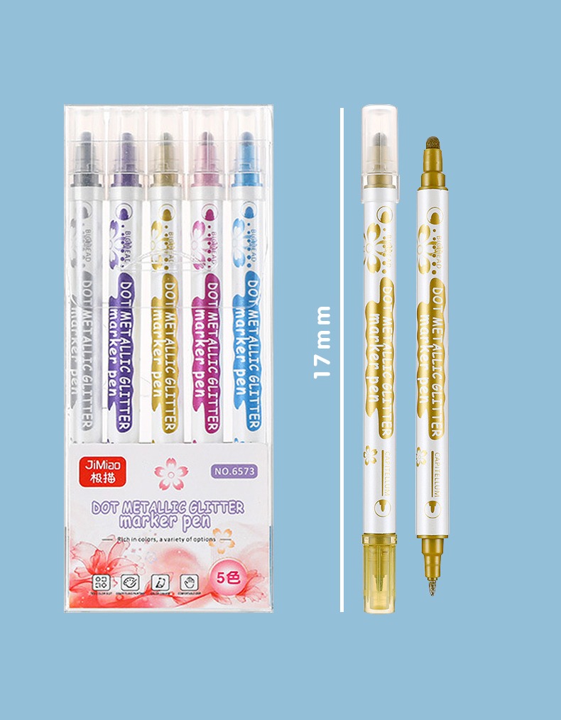 size-JiMiao Double Headed Metallic Color Marker Pen