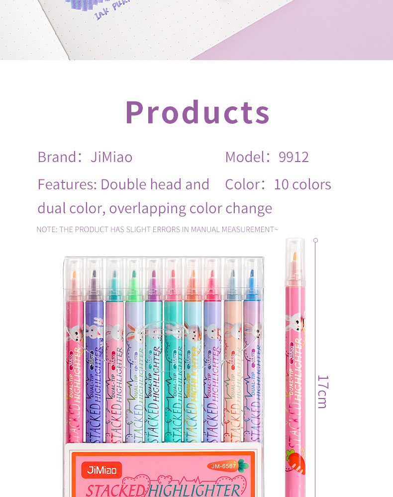 products-JiMiao Double-headed Highlighter Markers Pen 