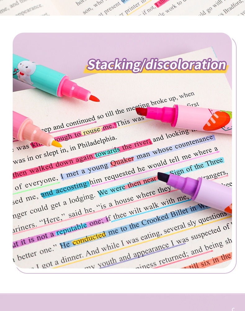 JiMiao Double-headed Highlighter Markers Pen 