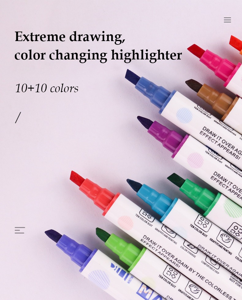 Double-head Highlighter Marker Pen