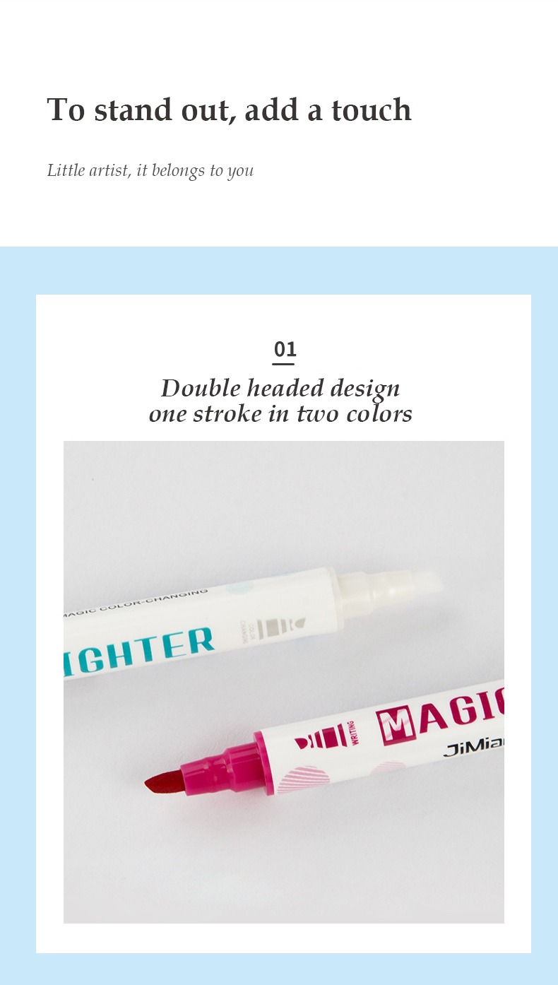 To stand out, add a touch-Double-head Highlighter Marker Pen