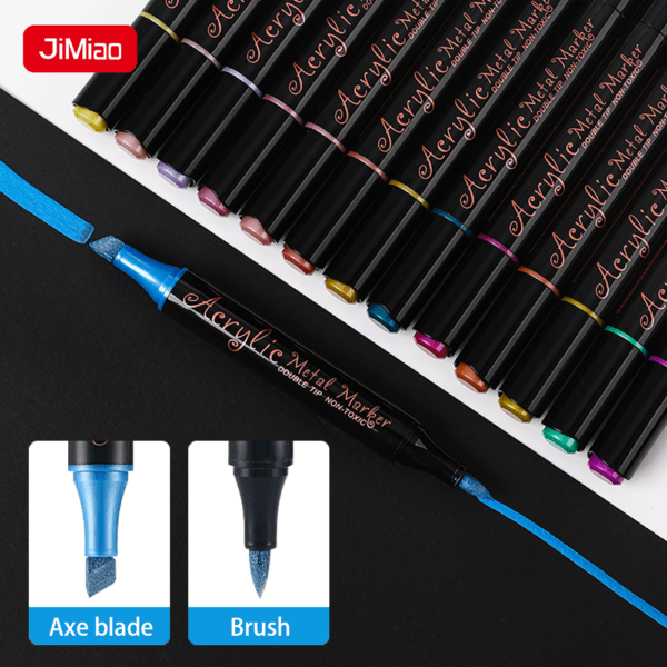 Double-headed Metal Color Marker Pen