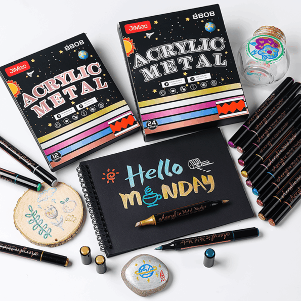 Double-headed Metal Color Marker Pen