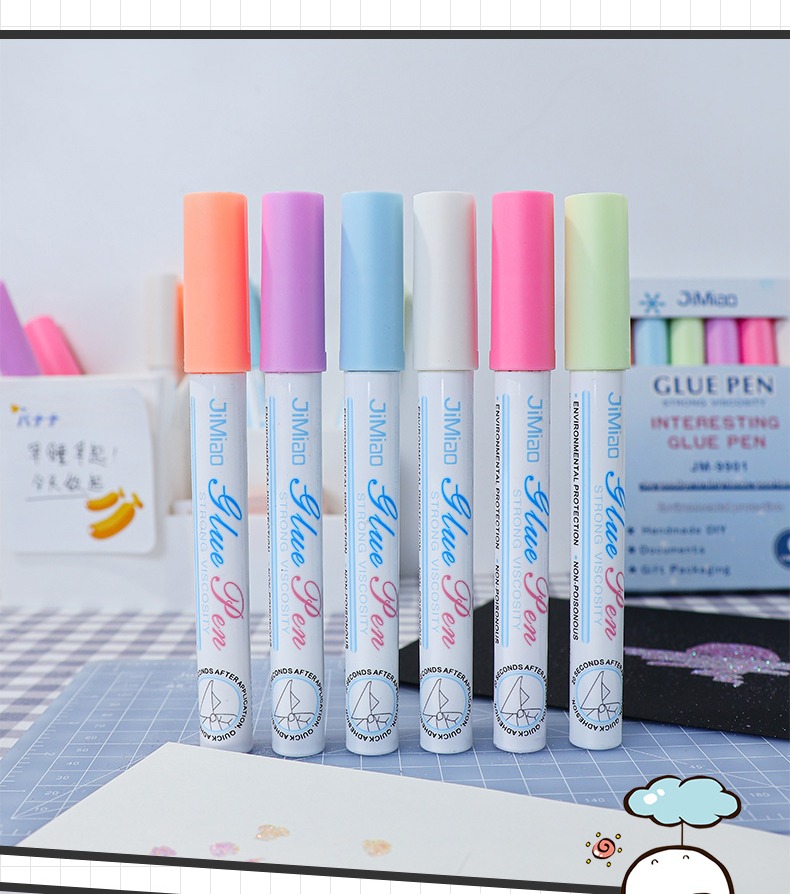 JiMiao Colorful Handmade Adhesive Markers Pen