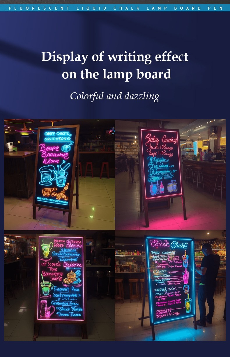 Dispaly of writing effect on the lamp board-Fluorescent erasable marker