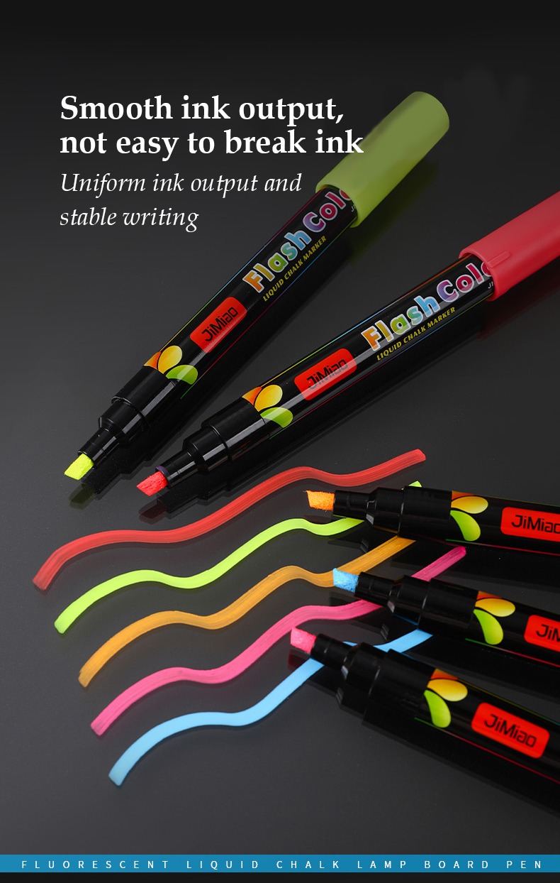 Smooth ink output not easy to break ink-Fluorescent erasable marker