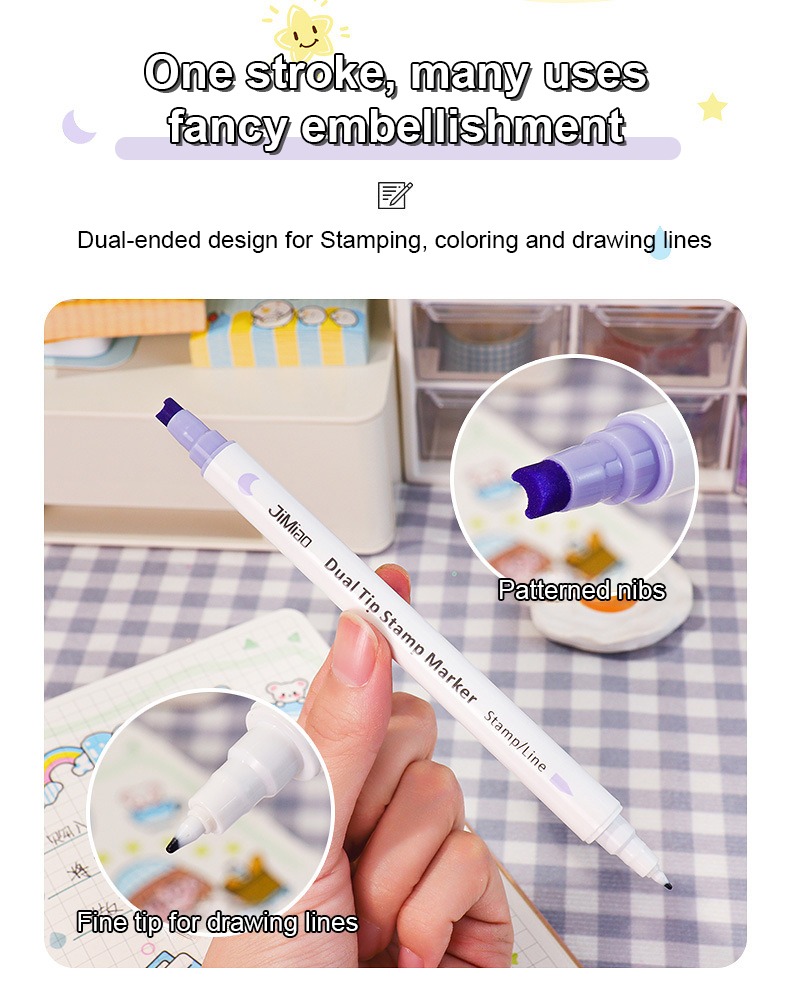 One stroke ,many uses fancy embellishment-JiMiao Double Head Highlighter Pen