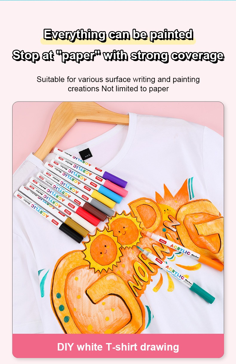 Everything can be painted stop at “paper” with strong coverage-Acrylicc Valve Coloring Marker Pen