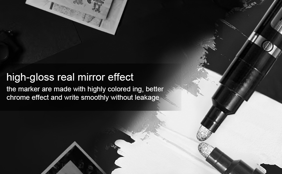 high-gloss real mirror effect-JiMiao Waterproof Metal Color Marker Pen