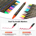 Dual tip acrylic paint pens for crafts (10)