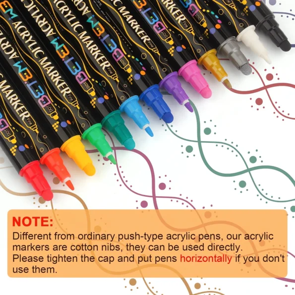Dual tip acrylic paint pens for crafts