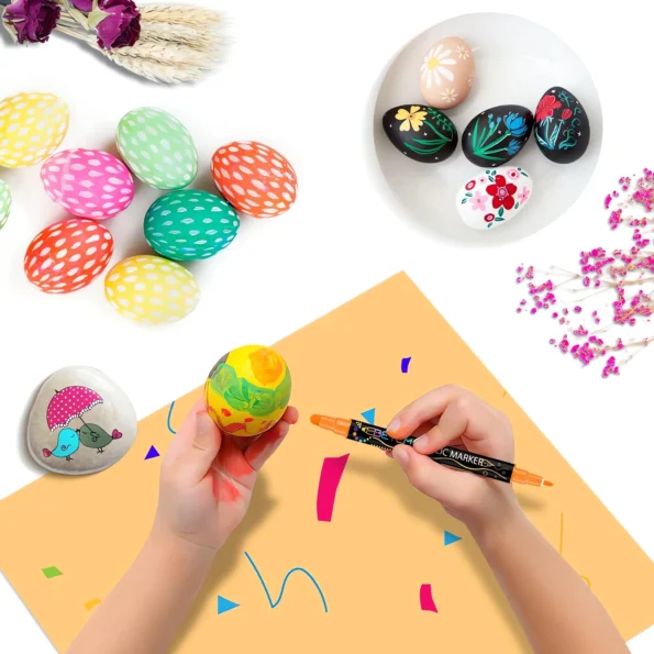 Dual tip acrylic paint pens for crafts