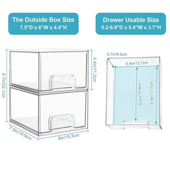 Clear Stackable Acrylic Storage Drawers