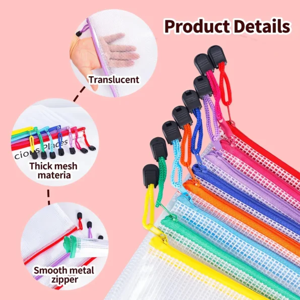 Mesh Zipper Pouch Bags