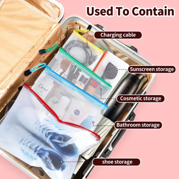 Mesh Zipper Pouch Bags