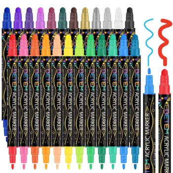 Dual tip acrylic paint pens for crafts