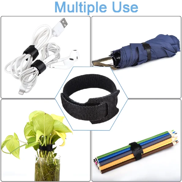 012-Reusable Cable Ties Adjustable Cord Organizer Straps
