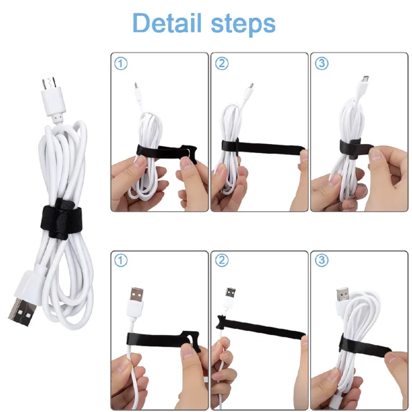 012-Reusable Cable Ties Adjustable Cord Organizer Straps