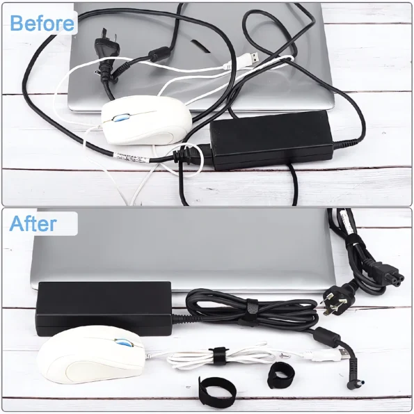 012-Reusable Cable Ties Adjustable Cord Organizer Straps