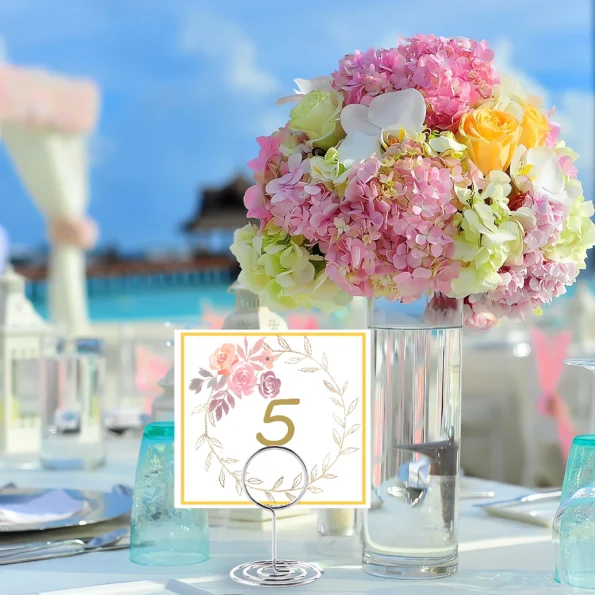 013-Gold Table Card Holders for Wedding Party