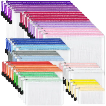 018-Mesh Zipper Organizer Bags for Travel and Office