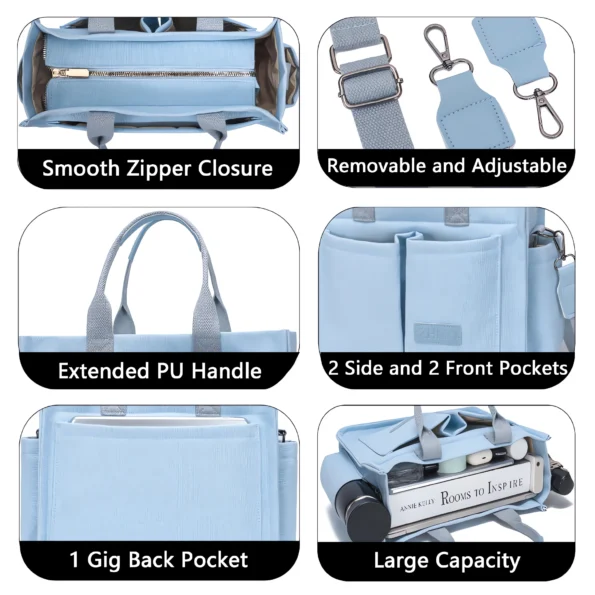 020-Canvas Tote Bag with Compartments