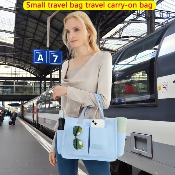 020-Canvas Tote Bag with Compartments