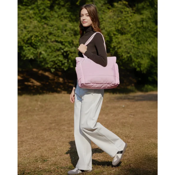 021-Lightweight Quilted Tote Bag for Women