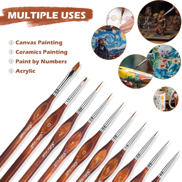 024-Miniature Paint Brushes for Fine Detailing