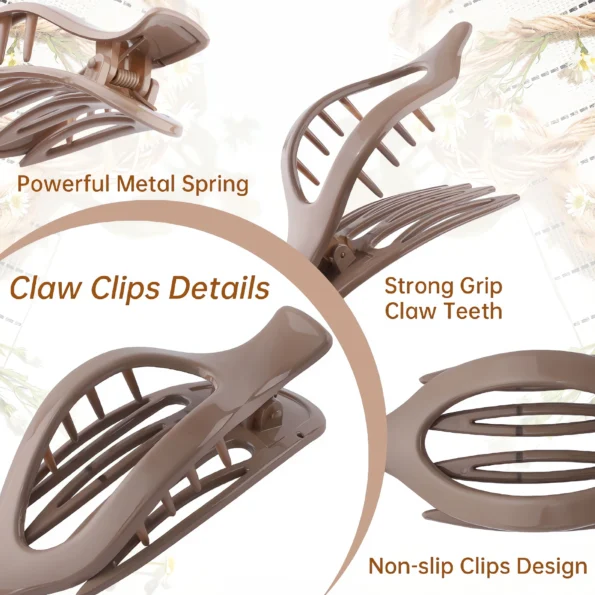 029-Flat Hair Claw Clips for Women-