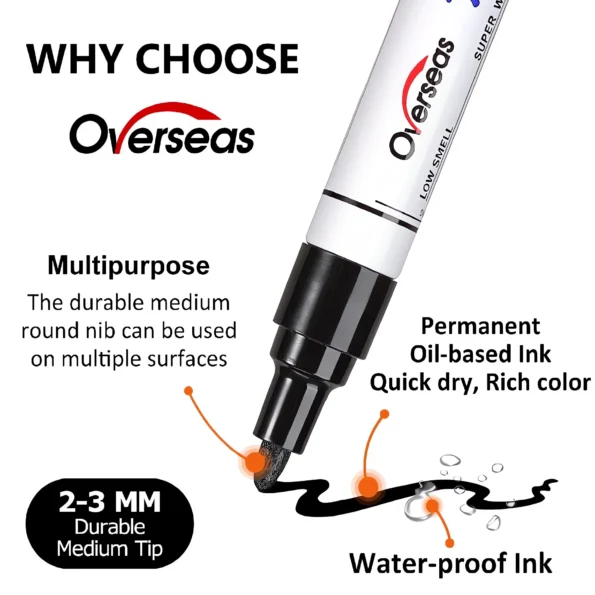 056-White Oil Based Permanent Paint Markers-SKU