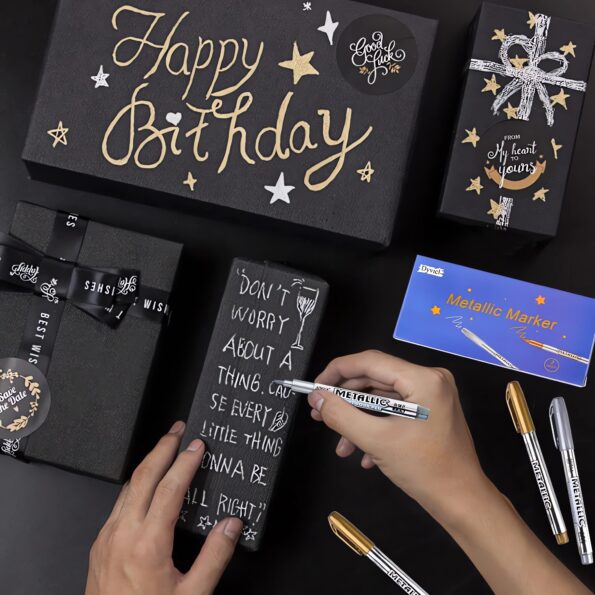 057-Gold and Silver Metallic Paint Marker Pens