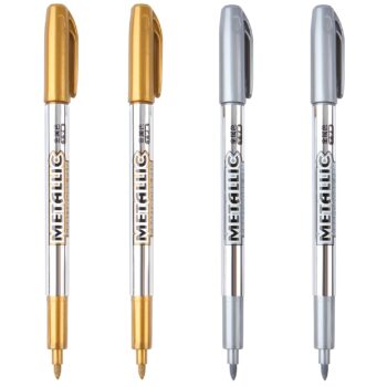 057-Gold and Silver Metallic Paint Marker Pens