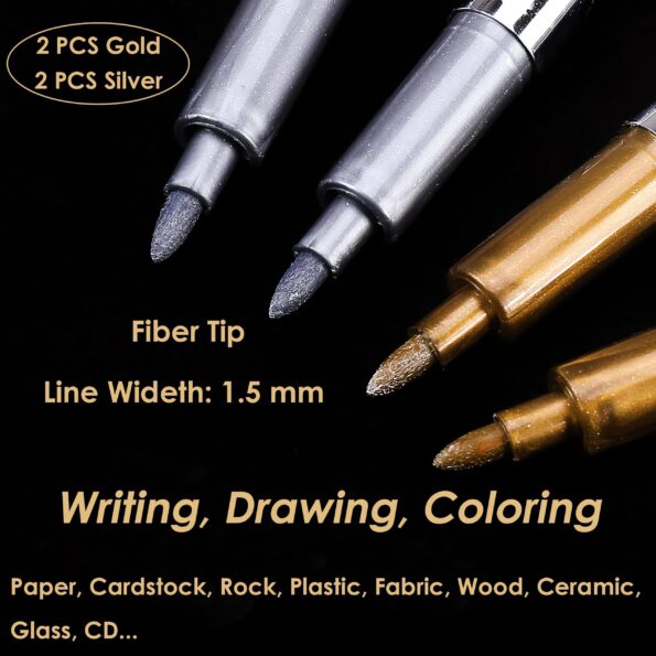 057-Gold and Silver Metallic Paint Marker Pens