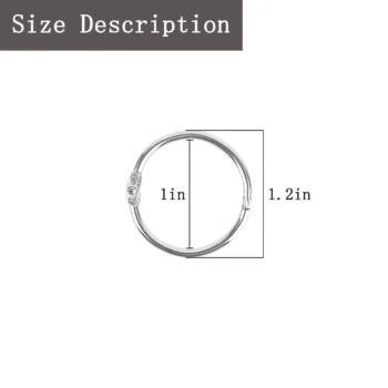 1 inch loose leaf binder rings metal