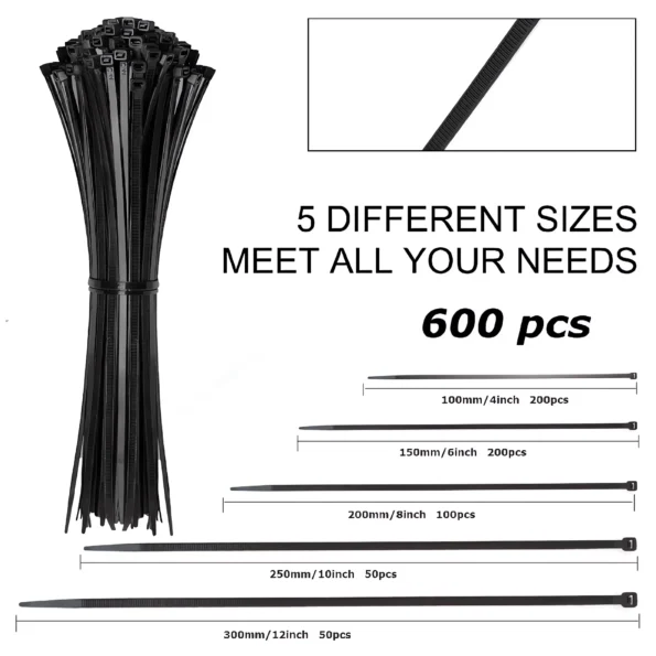 046-Self-Locking Nylon Cable Zip Ties Set-