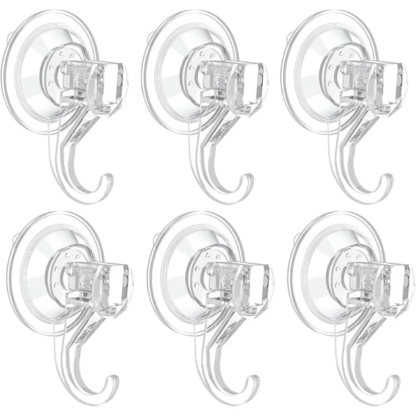 048-Clear Heavy Duty Suction Cup Hooks for Shower