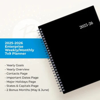 Academic year weekly monthly planner calendar