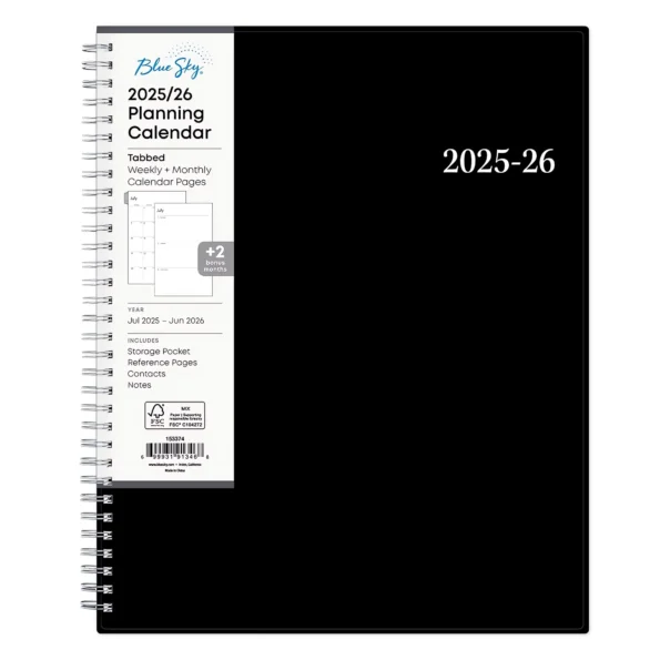 Academic year weekly monthly planner calendar