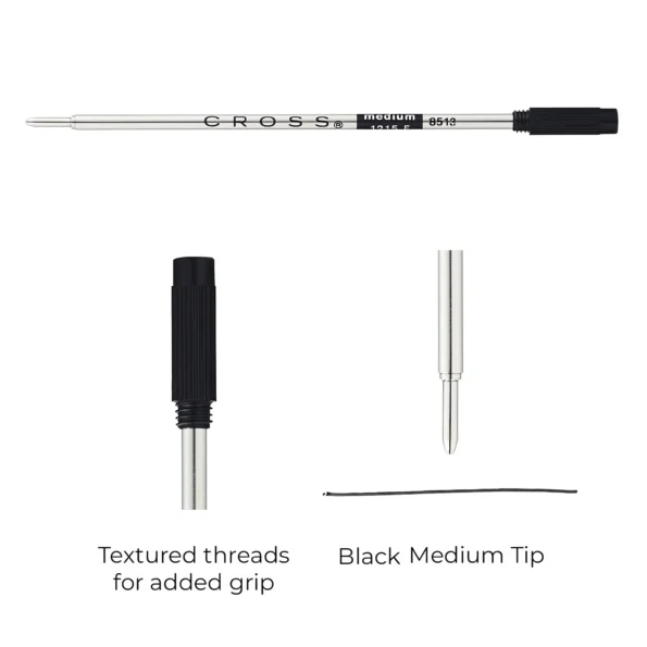 Ballpoint Pen Refill Black Ink Medium Point