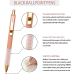Black ballpoint pens with soft grip (6)