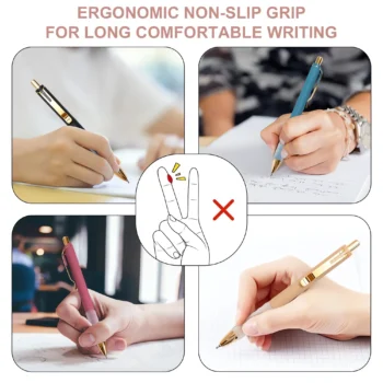 Black ballpoint pens with soft grip