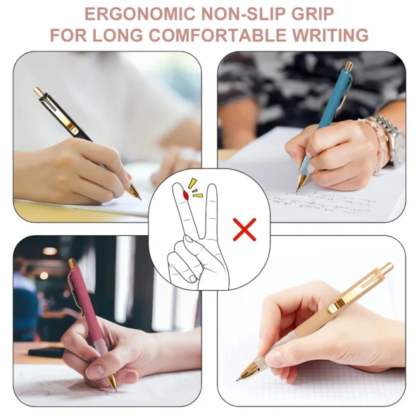 Black ballpoint pens with soft grip