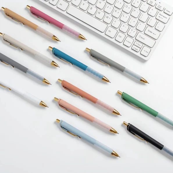Black ballpoint pens with soft grip