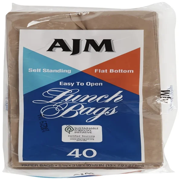 Brown paper lunch bags flat bottom disposable