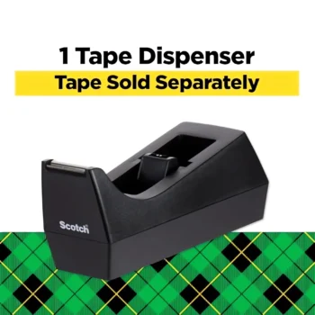 Classic black desktop tape dispenser recycled plastic