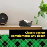 Classic black desktop tape dispenser recycled plastic (7)